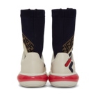 Fendi White and Navy Fendi Mania Sock Sneakers