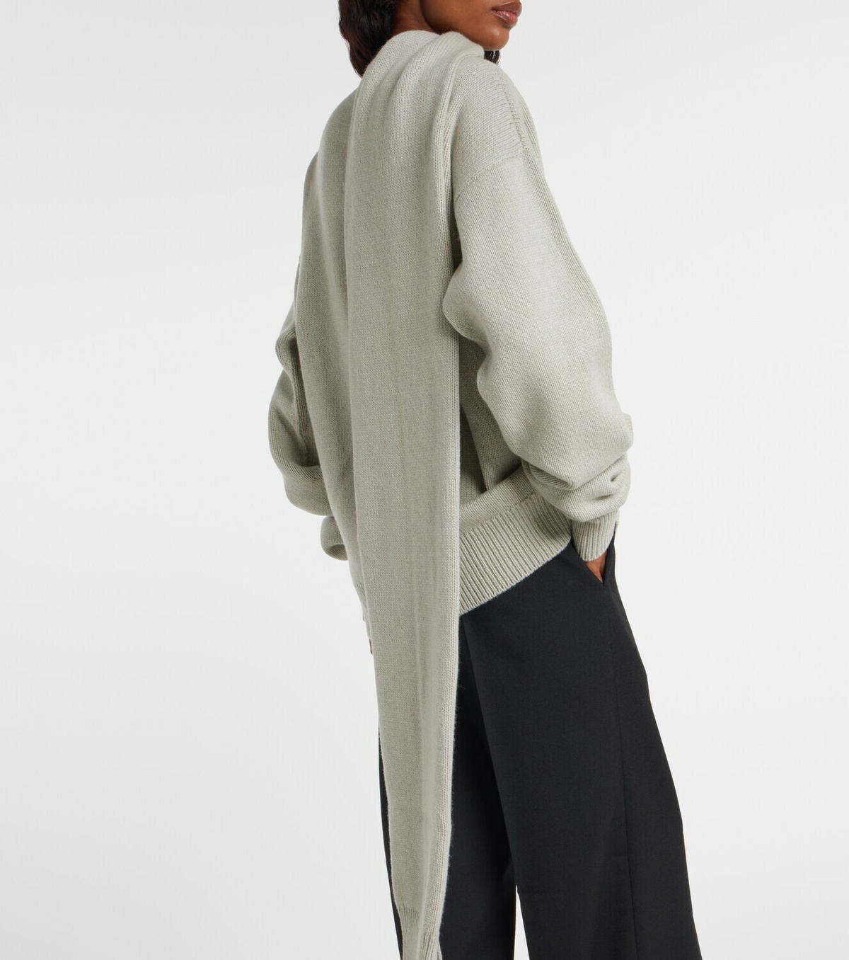 Calvin Klein Collection Scarf-detail cashmere sweater