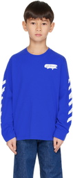 Off-White Kids Blue Paint Long Sleeve T-Shirt