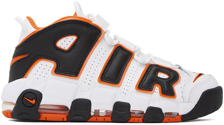 Photo: Nike White & Orange Air More Uptempo '96 Sneakers