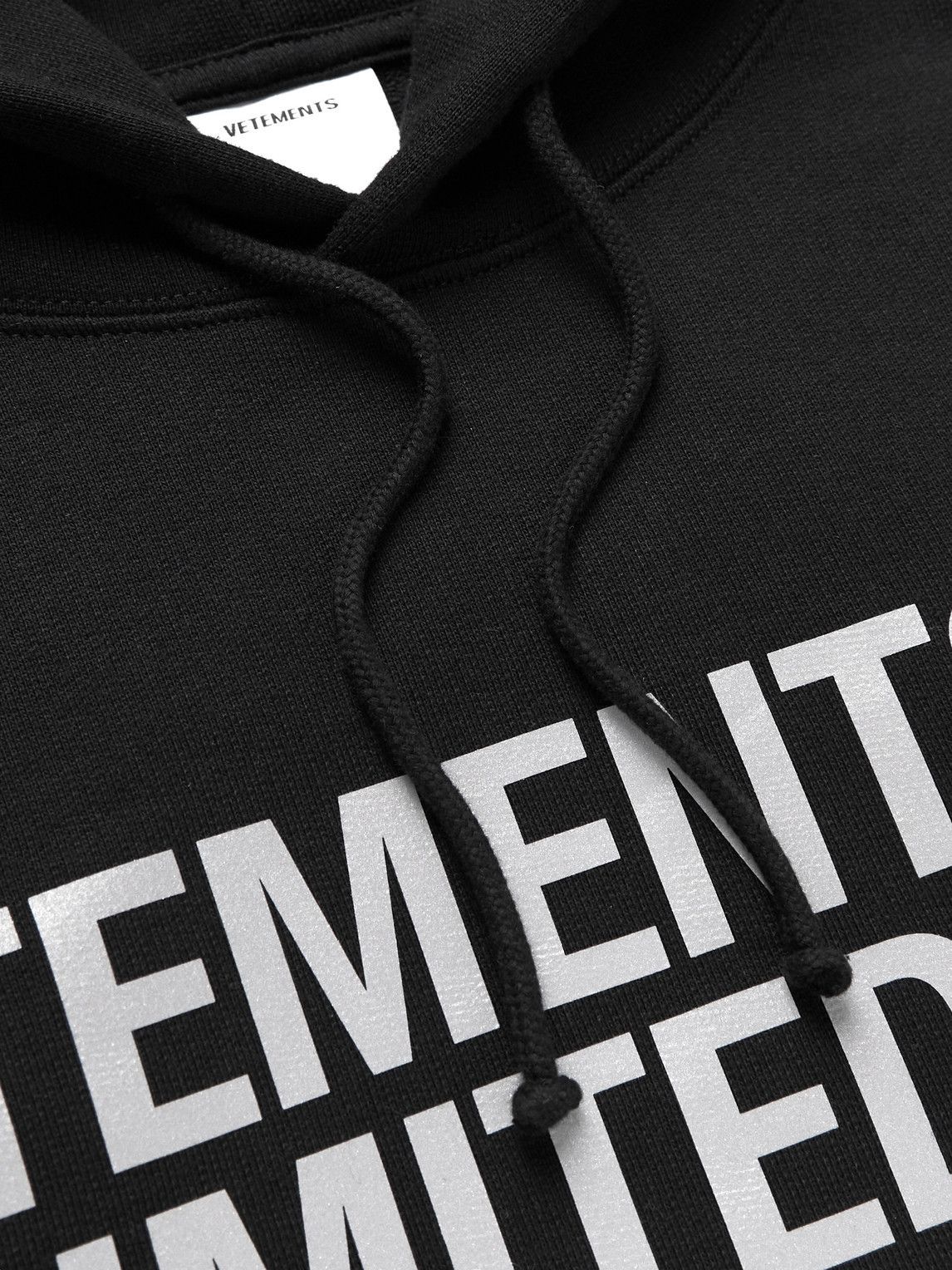 VETEMENTS logo-print jersey hoodie - Black