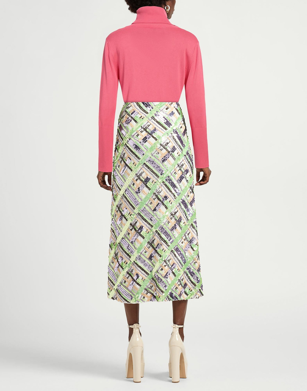 Manila Grace Womens Turtleneck in Pink