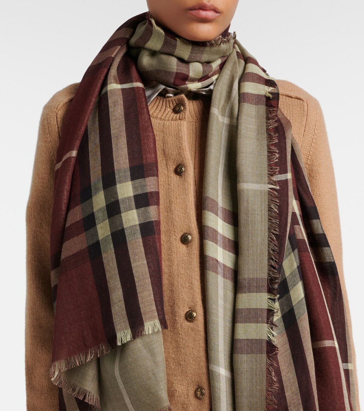 Burberry Burberry Check wool and silk scarf