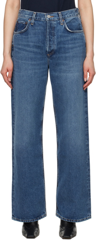 Photo: AGOLDE Navy Low Slung Baggy Jeans