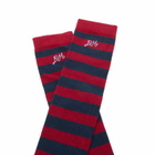 Damson Madder Women's Knee High Stripe Socks in Red 
