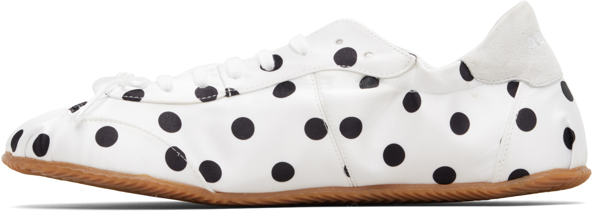 ABRA White & Black Dots Ballerina Sneakers