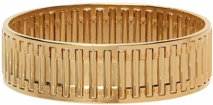 Photo: IN GOLD WE TRUST PARIS SSENSE Exclusive Gold Needle Cage Bracelet