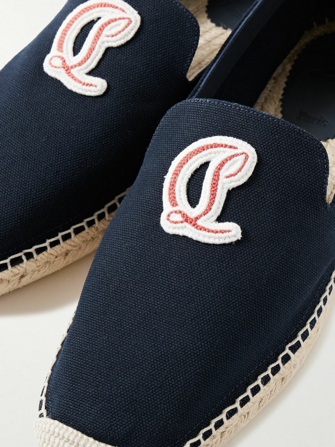 Christian Louboutin - Nanou Logo-Appliquéd Canvas Espadrilles - Blue