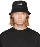 Dsquared2 Black Cotton Bucket Hat