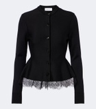 McQueen Lace-trimmed peplum cardigan