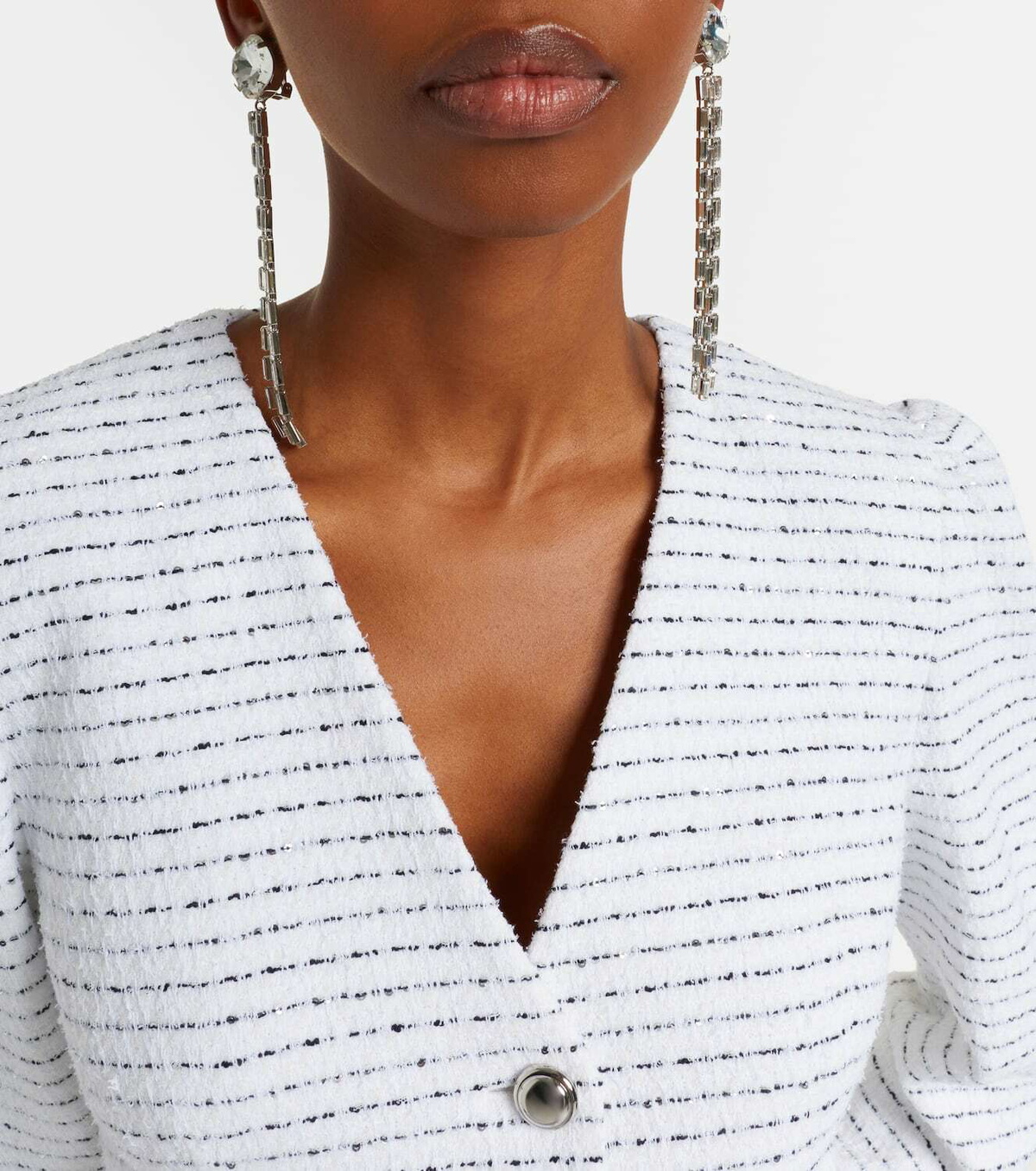 Alessandra Rich Fringed clip-on drop earrings