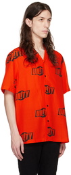 Ksubi Orange 'Unity' Sign Resort Shirt