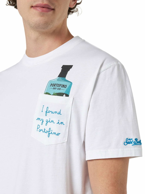 Photo: MC2 Saint Barth Man Cotton T-shirt Austin With Portofino Gin Embroidery | Portofino Dry Gin Special Edition
