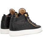 Giuseppe Zanotti - Logoball Croc-Effect Leather High-Top Sneakers - Men - Black