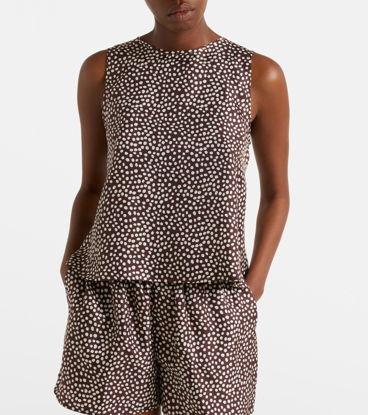 Asceno Sofia silk twill tank top