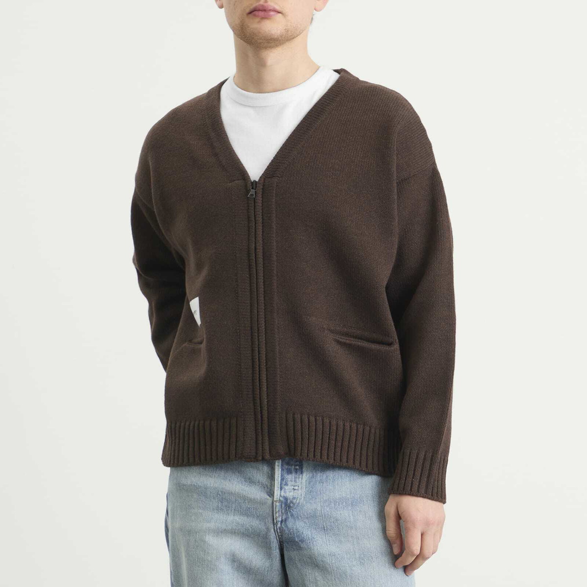 WTAPS Men's Palmer Zip Cardigan in Brown