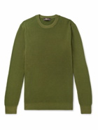 Loro Piana - Girocollo Riverside Garment-Dyed Ribbed Cashmere Sweater - Green