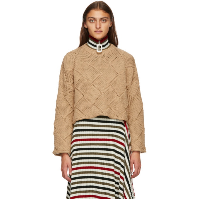 Photo: JW Anderson Tan Cropped Oversize Sweater