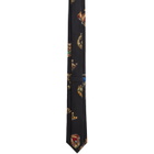 Dolce and Gabbana Black Silk Crown Tie