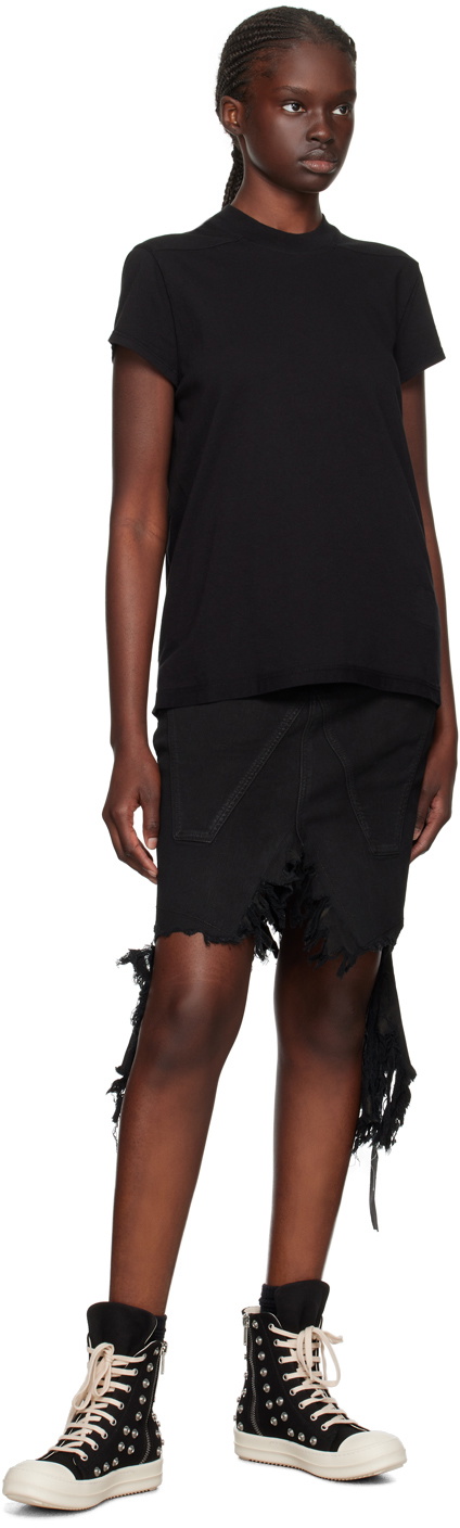 Rick Owens DRKSHDW Black Slivered Denim Midi Skirt Rick Owens Drkshdw