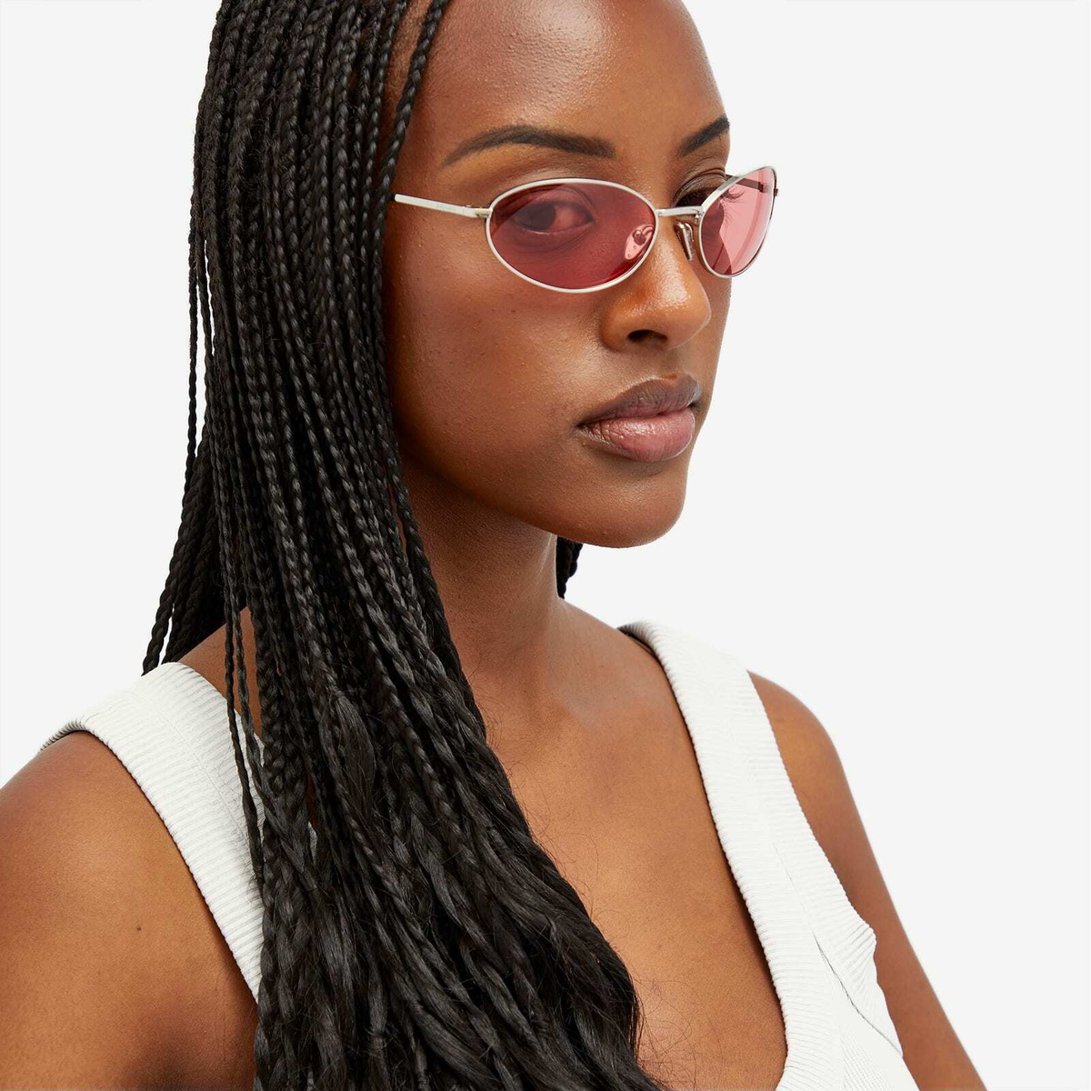 Prada Eyewear Women's A59S Sunglasses in Silver/Pink Prada