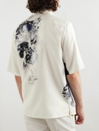 Alexander McQueen - Convertible-Collar Floral-Print Silk Shirt - White