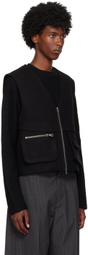 Andersson Bell Black Wool Zip-Up Vest