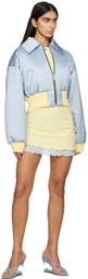 GCDS Blue Cropped Bomber Jacket