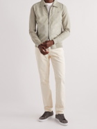 Brioni - Suede-Panelled Wool Blouson Jacket - Neutrals