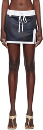 Julie Kegels Navy Sateen Miniskirt