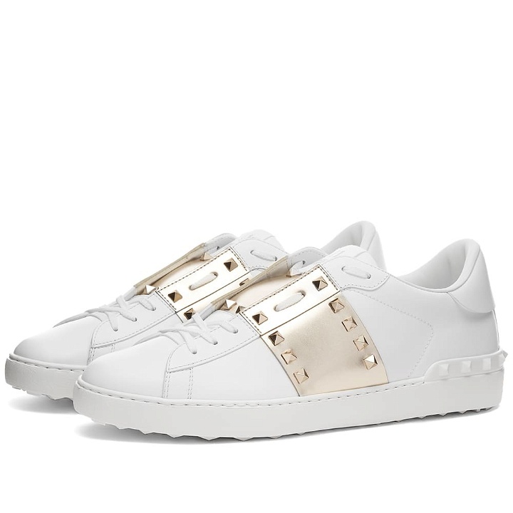 Photo: Valentino Rockstud Untitled Laminated Low Top Sneaker