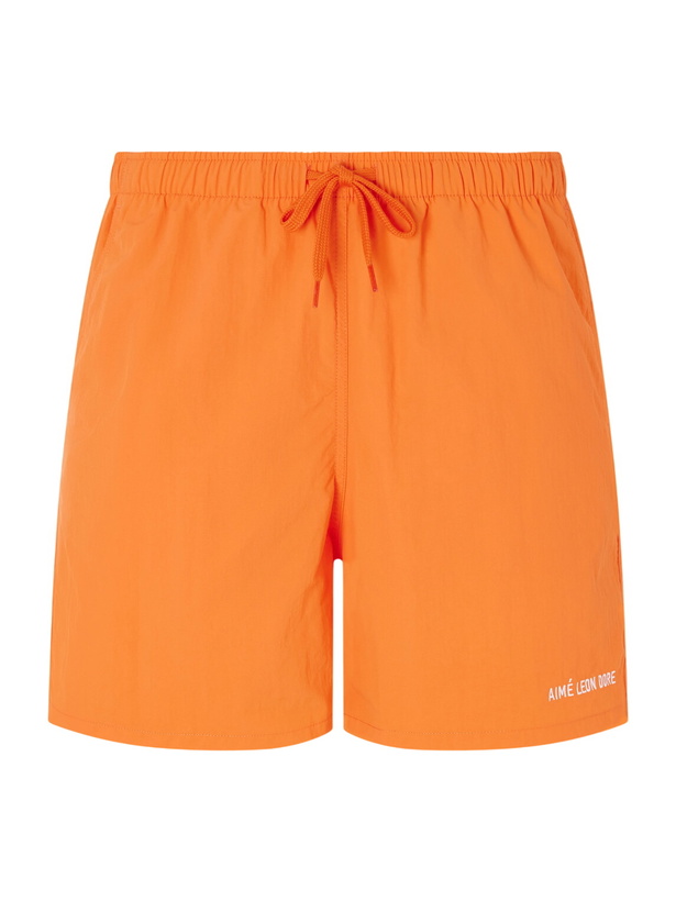 Photo: Aimé Leon Dore - Straight-Leg Logo-Embroidered Shell Drawstring Shorts - Orange