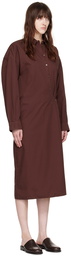 LEMAIRE Burgundy Twisted Midi Dress