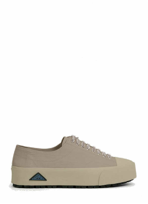 Photo: OAMC - Logo Patch Lace Up Sneakers in Beige