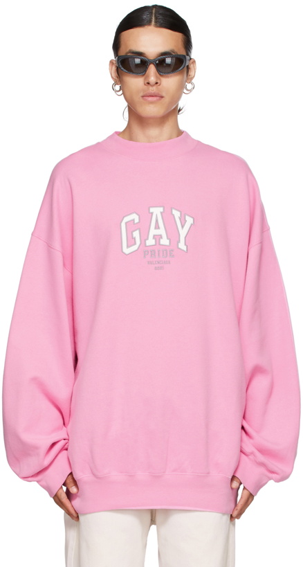 Photo: Balenciaga Pink 'Pride' Sweatshirt