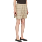 Bode Tan Schoolhouse Plaid Rugby Shorts