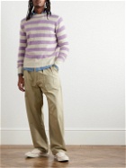 Aspesi - Striped Brushed Wool Sweater - Purple