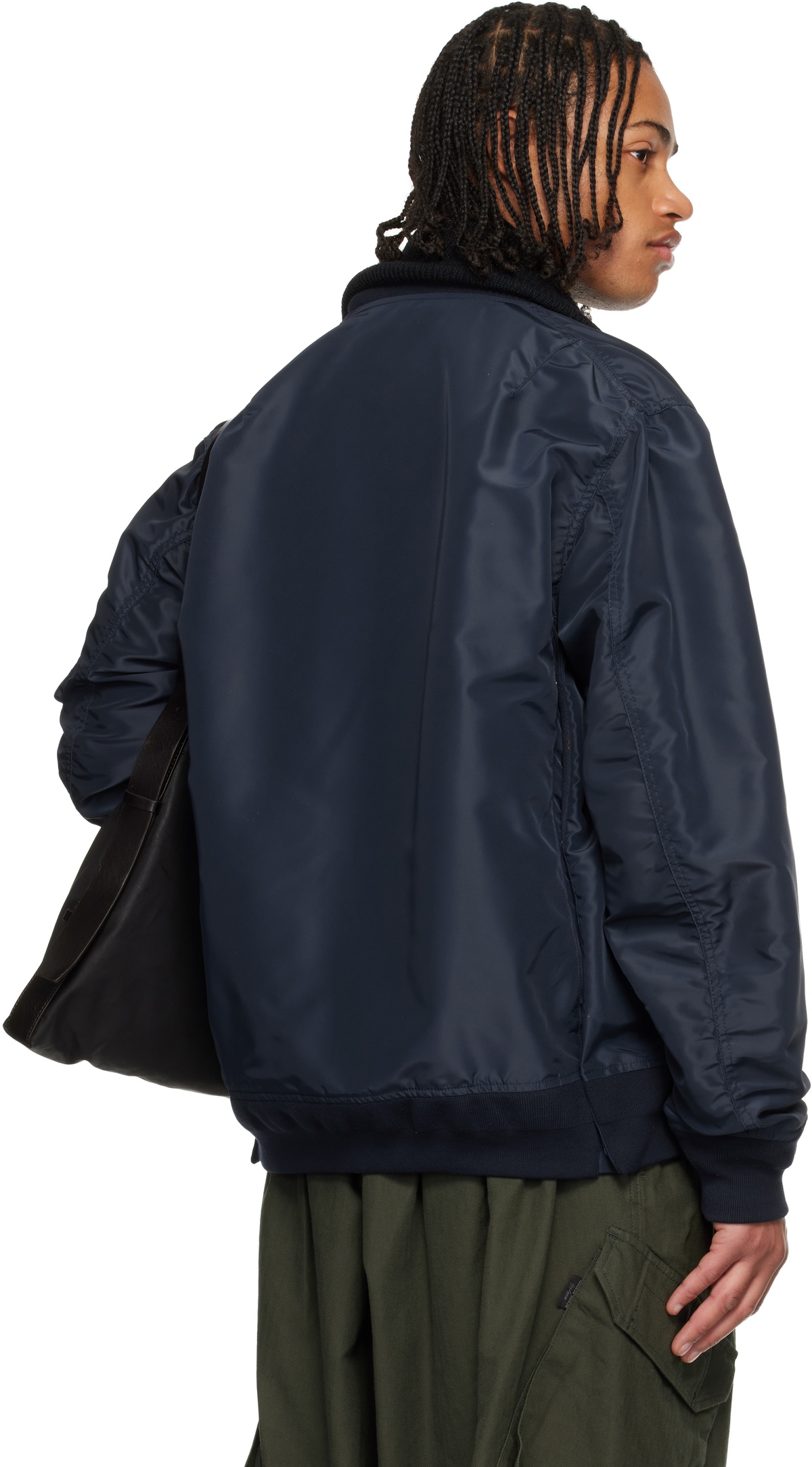 sacai Navy Nylon Twill Blouson Bomber Jacket Sacai