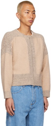 Eckhaus Latta Beige Poet Zip Cardigan