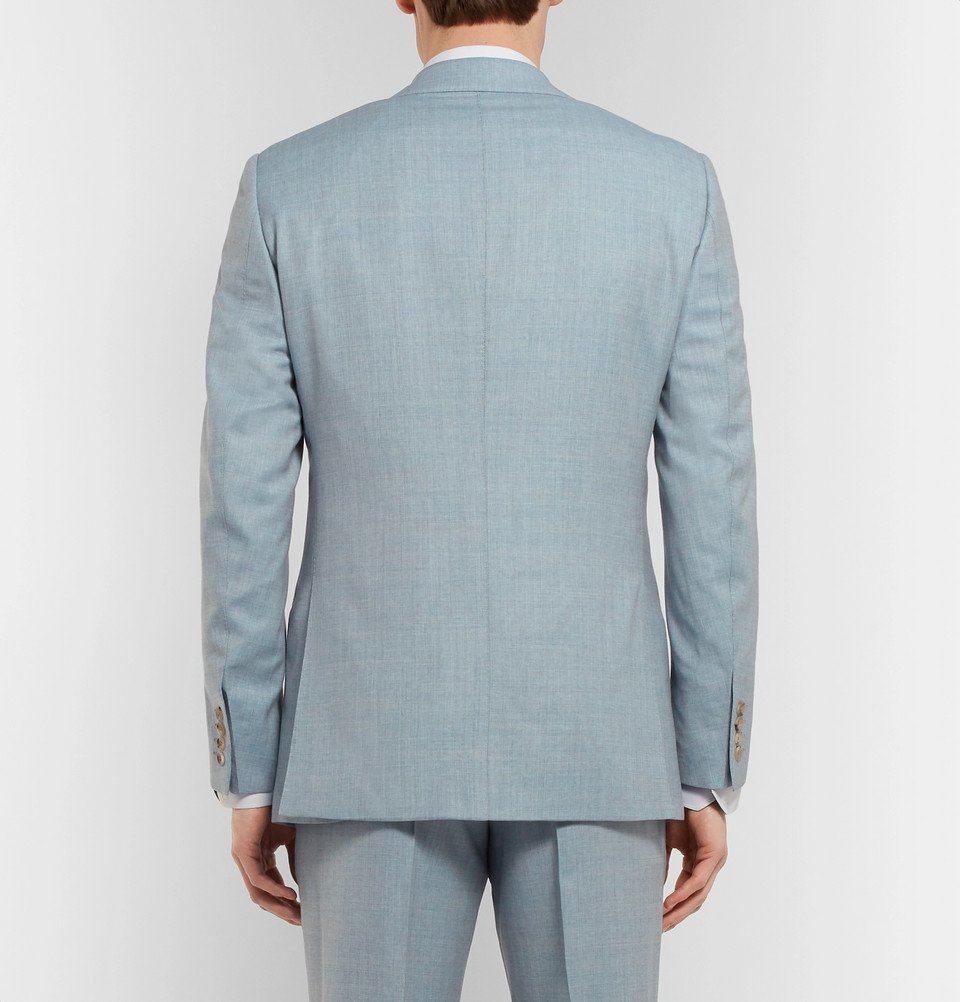 Richard James - Light-Blue Seishin Slim-Fit Mélange Wool-Hopsack Suit Jacket  - Sky blue Richard James