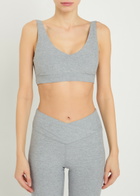Vuori Rhythm Cut-out Back Stretch-jersey bra Grey