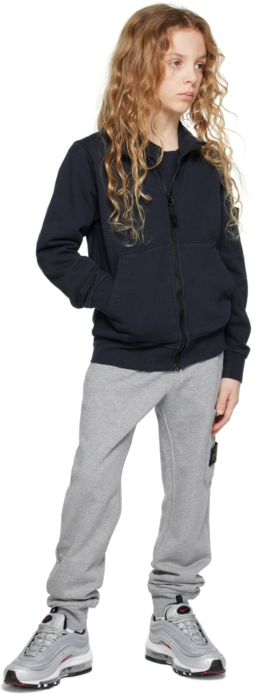Stone Island Junior Kids Navy Zip Sweatshirt