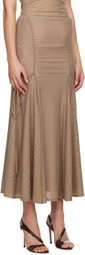 ORIENS Tan Body Form Maxi Skirt