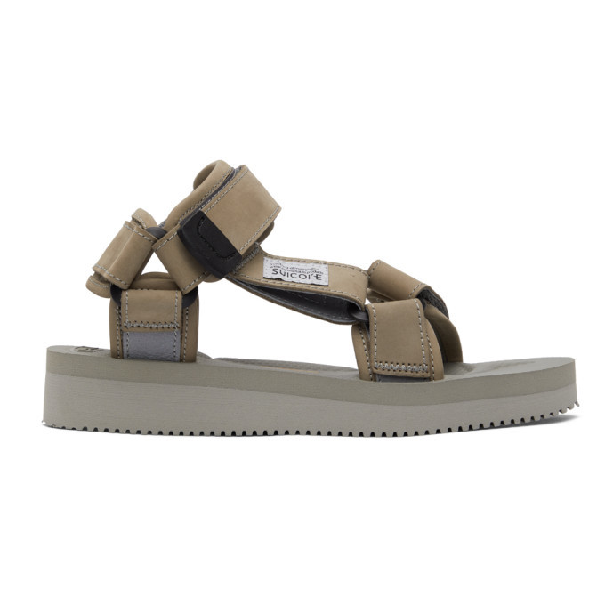 Suicoke Taupe and Grey Nubuck DEPA-V2NU Sandals Suicoke