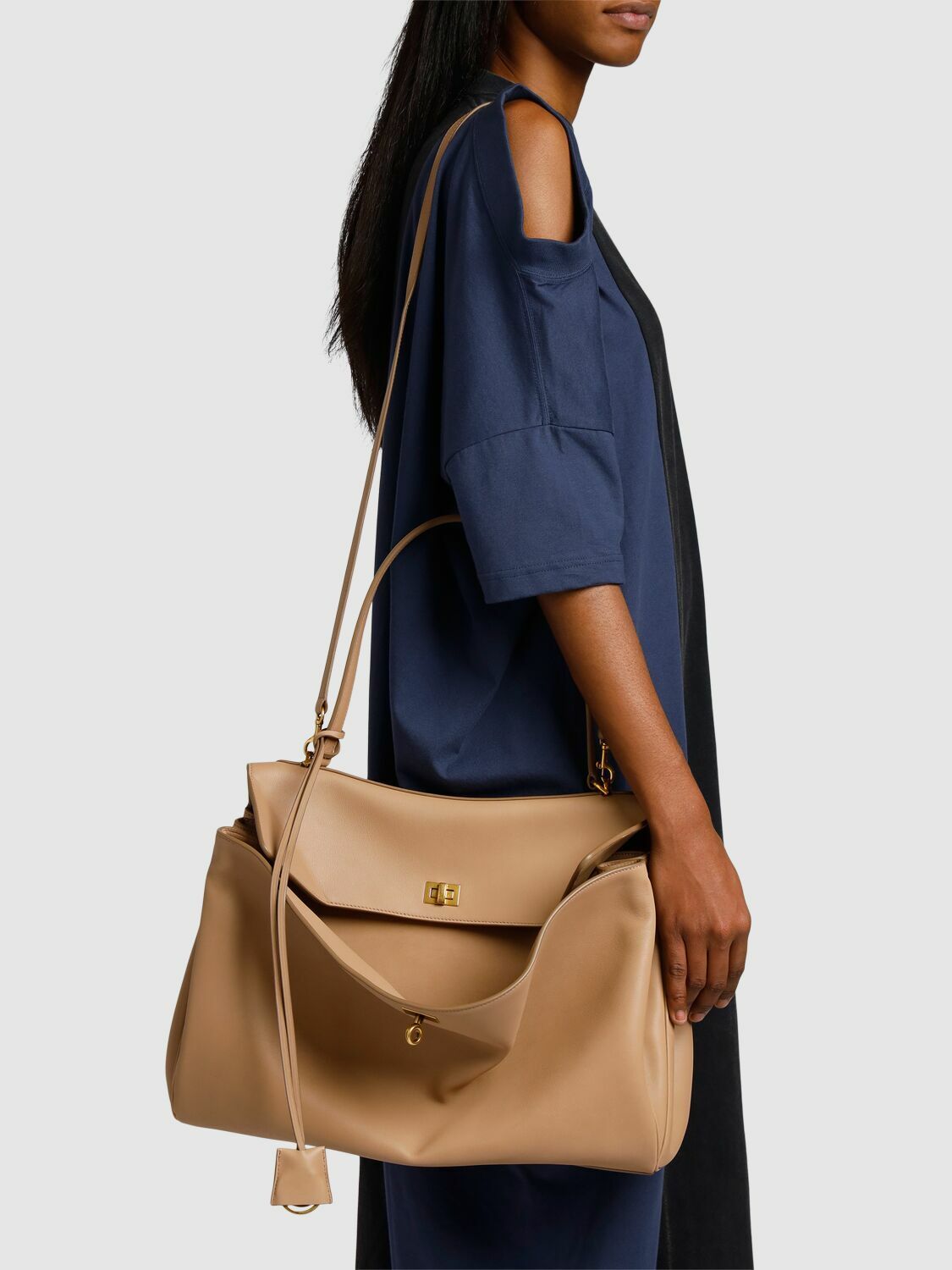 BALENCIAGA Large Rodeo Smooth Leather Shoulder Bag Balenciaga