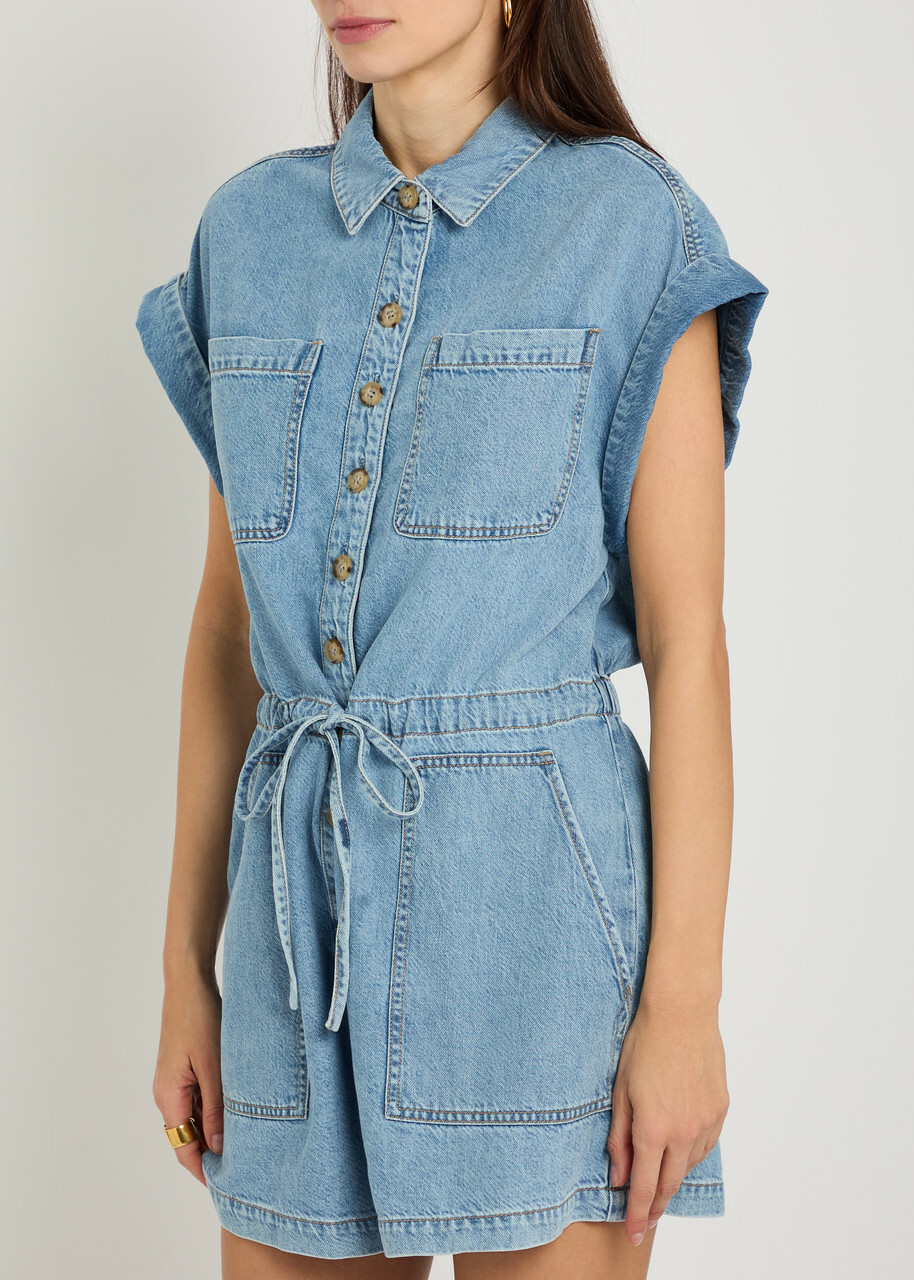 Paige Maliah Denim Jumpsuit Light Blue