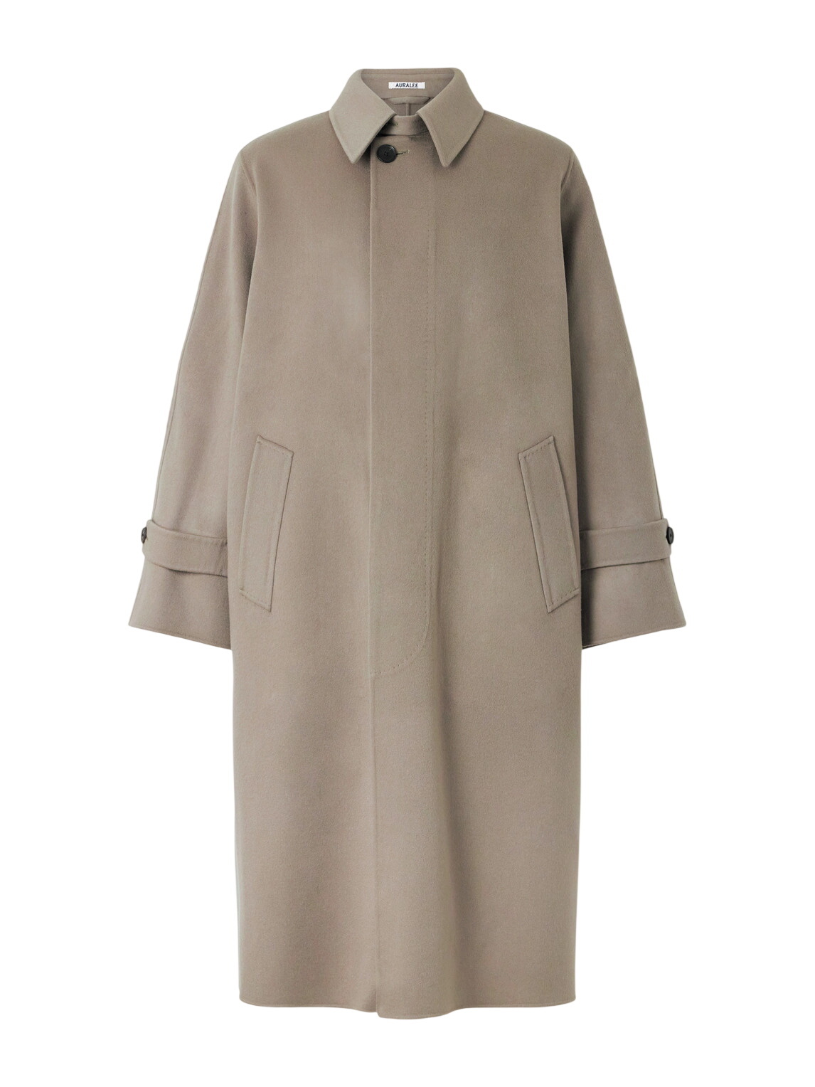 AURALEE Reversible Black and Grey Wool and Cashmere Laminate Coat