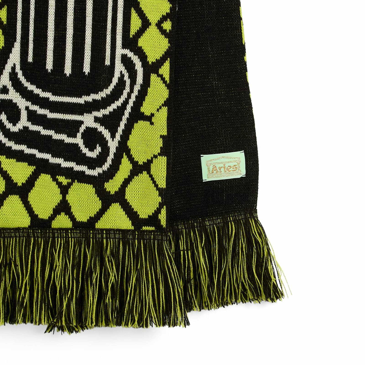 END. x Aries Moto Dodgem Scarf in Black/Green 