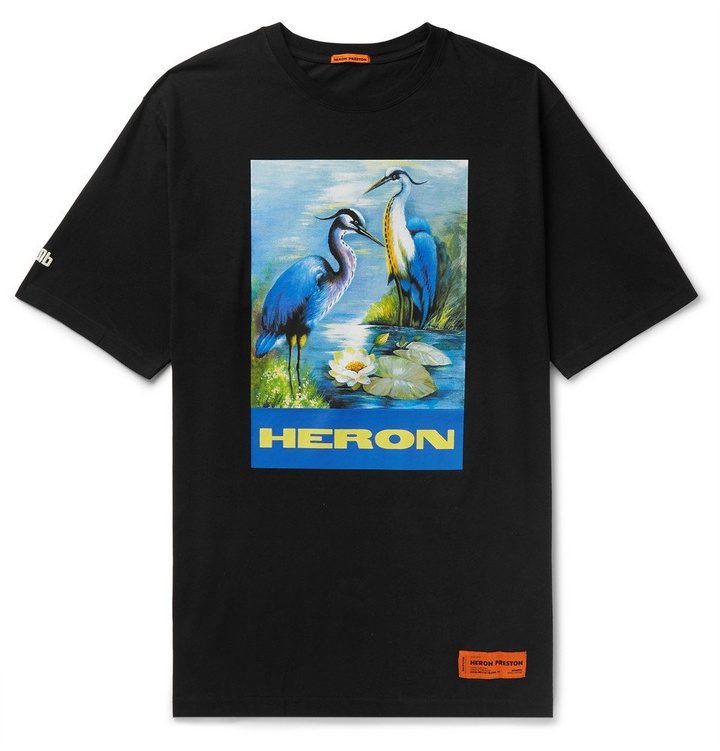 Photo: Heron Preston - Oversized Printed Cotton-Jersey T-Shirt - Black