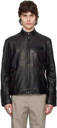 Polo Ralph Lauren Black Café Racer Leather Jacket